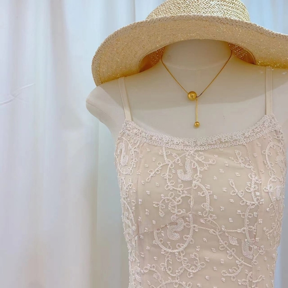 Last one!!! Beige Lace Slip Max Dress - Picture 5 of 8